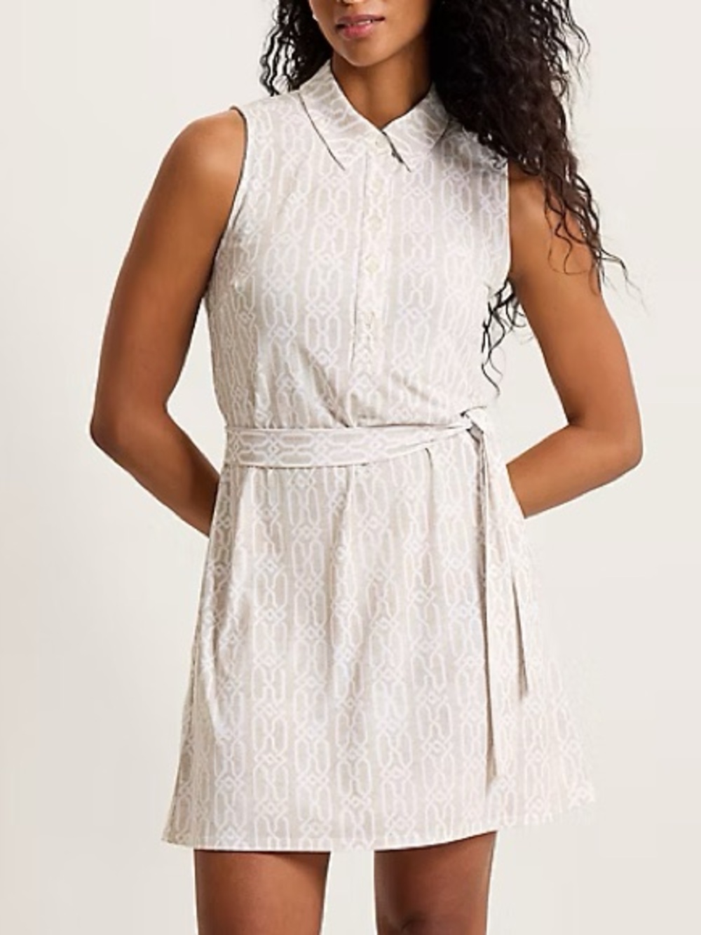 Tommy Bahama Carmela Canopy Shores Sleeveless Shirt Dress  Pure Khaki